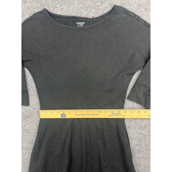 Toad & Co Dress Women's XS Black 3/4 Sleeve Fit & Flare Pockets Knee Length - Picture 4 of 8